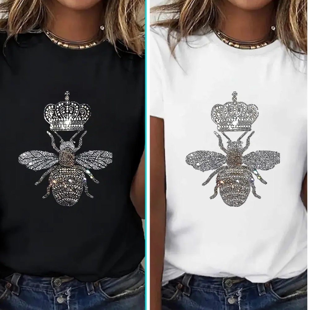 QUEEN BEE PRINTED GRAPHIC COTTON TEE